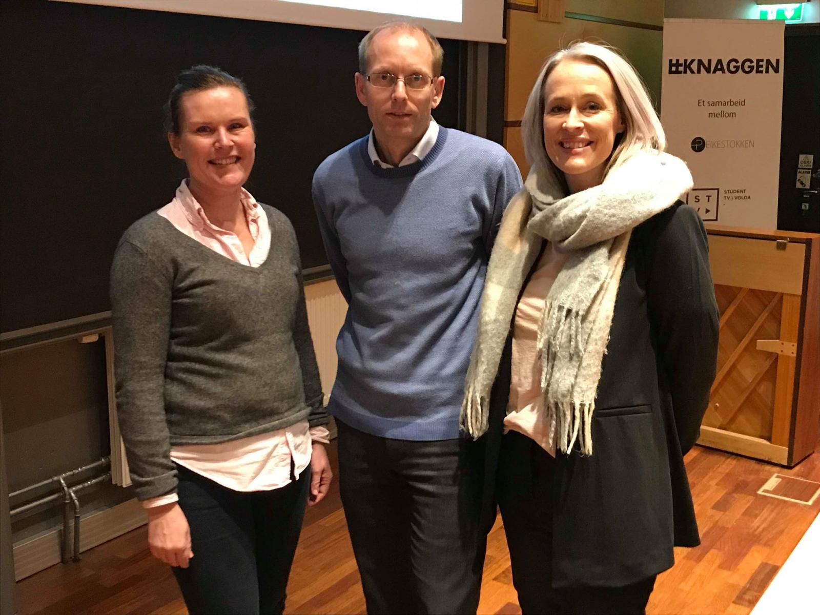 Katrine Fiskå (f.v.), Stian Endresen og Gro Anette Frøystad